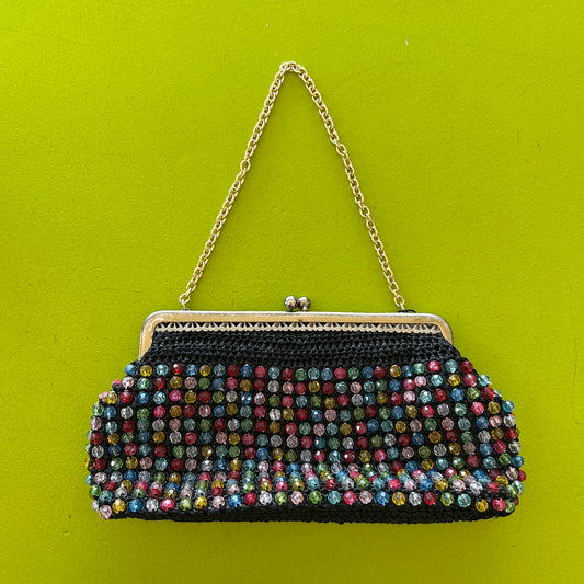 Multicolored Bead Crochet Bag