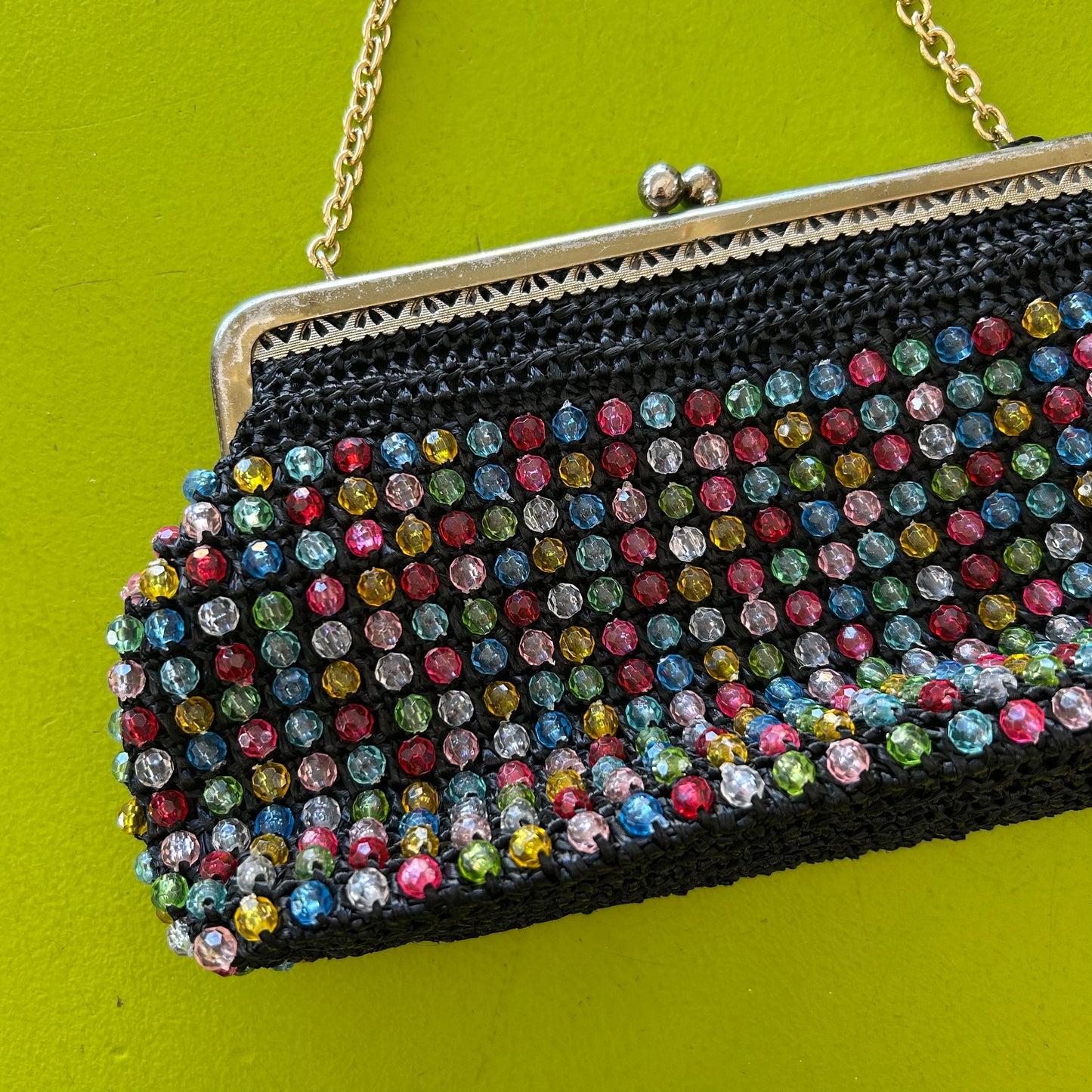 Multicolored Bead Crochet Bag