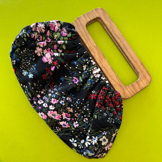 70s Wooden Handled Carpet Bag