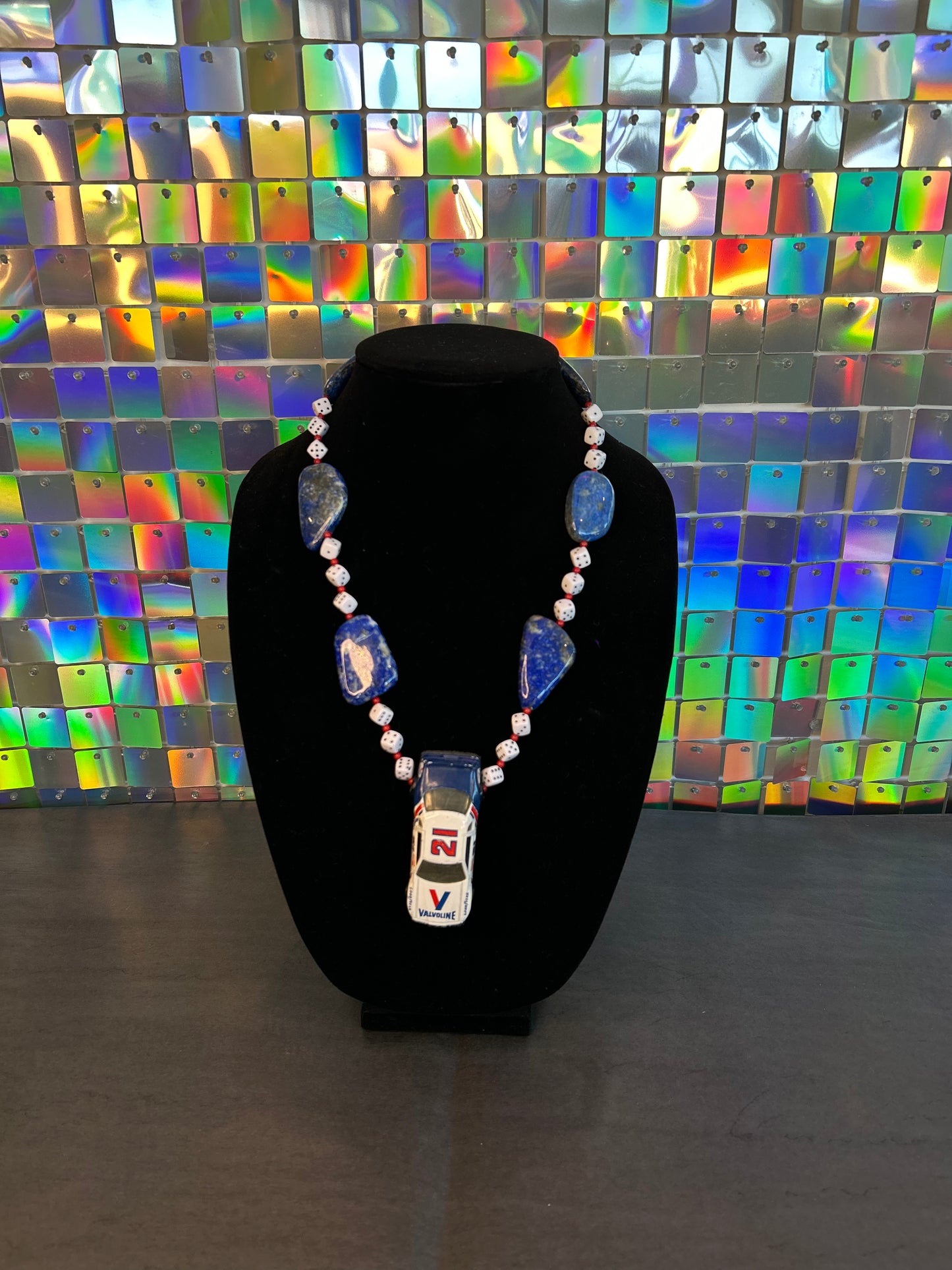 1983 Valvoline 21 RWB Lapis + Dice Necklace