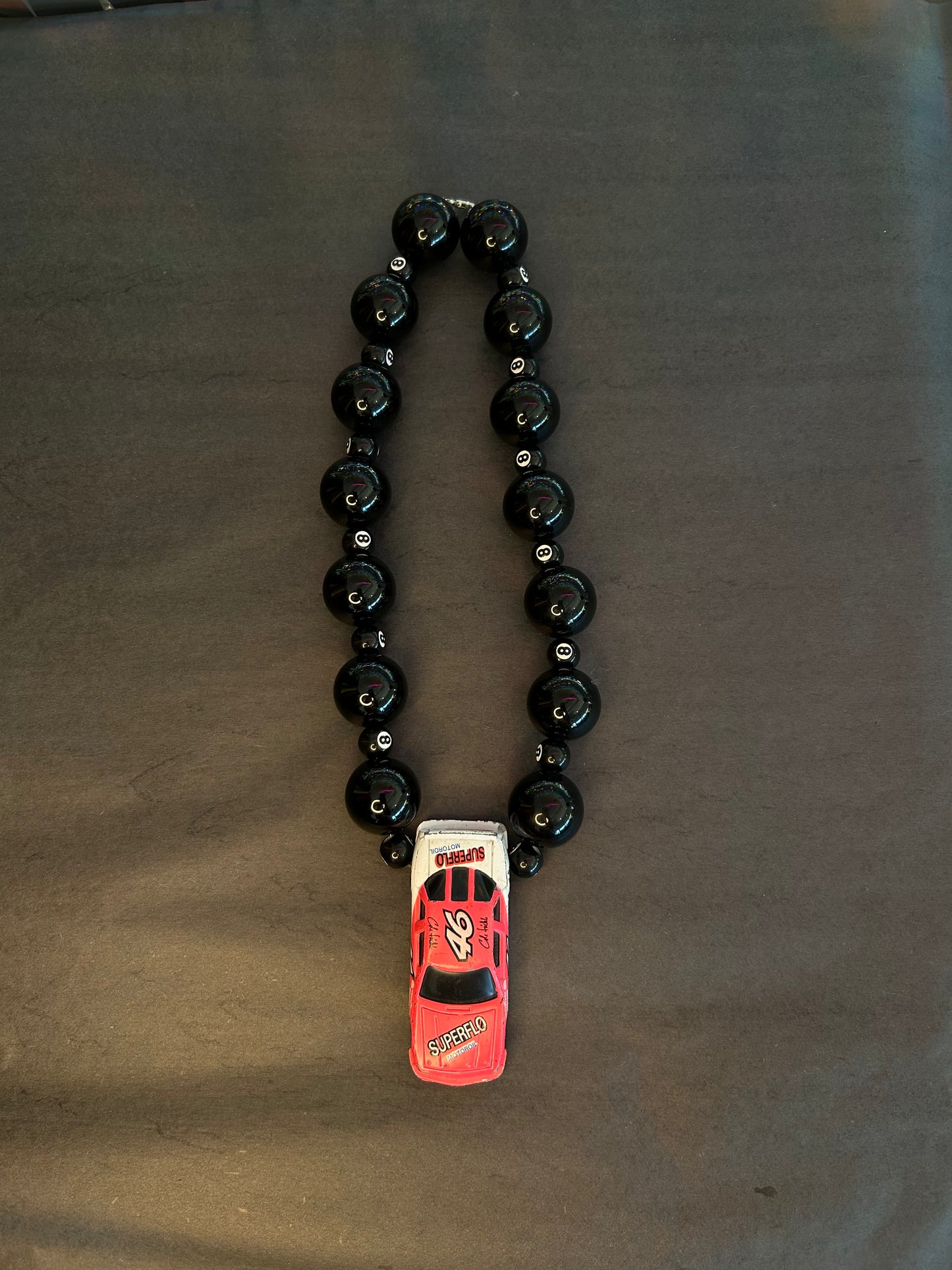 1990 Superflo 46 8-Ball Hot Wheels Necklace