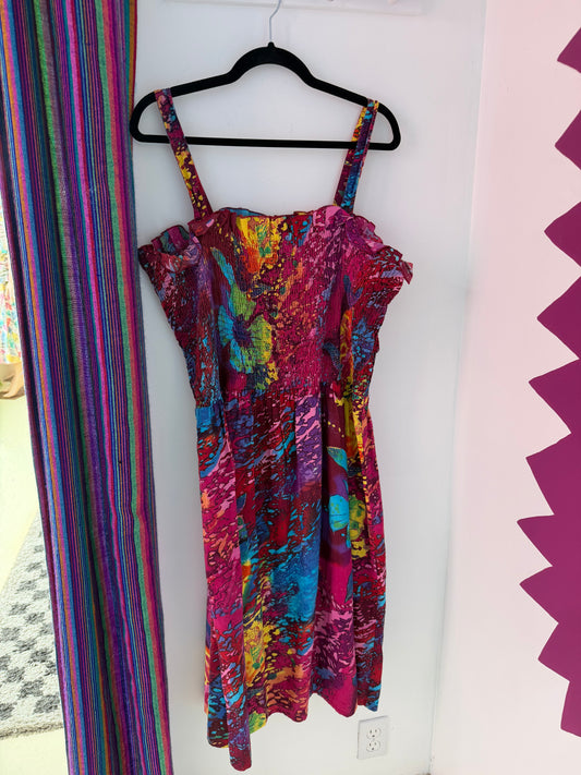 Metropolitan Smocked Batik Sun Dress