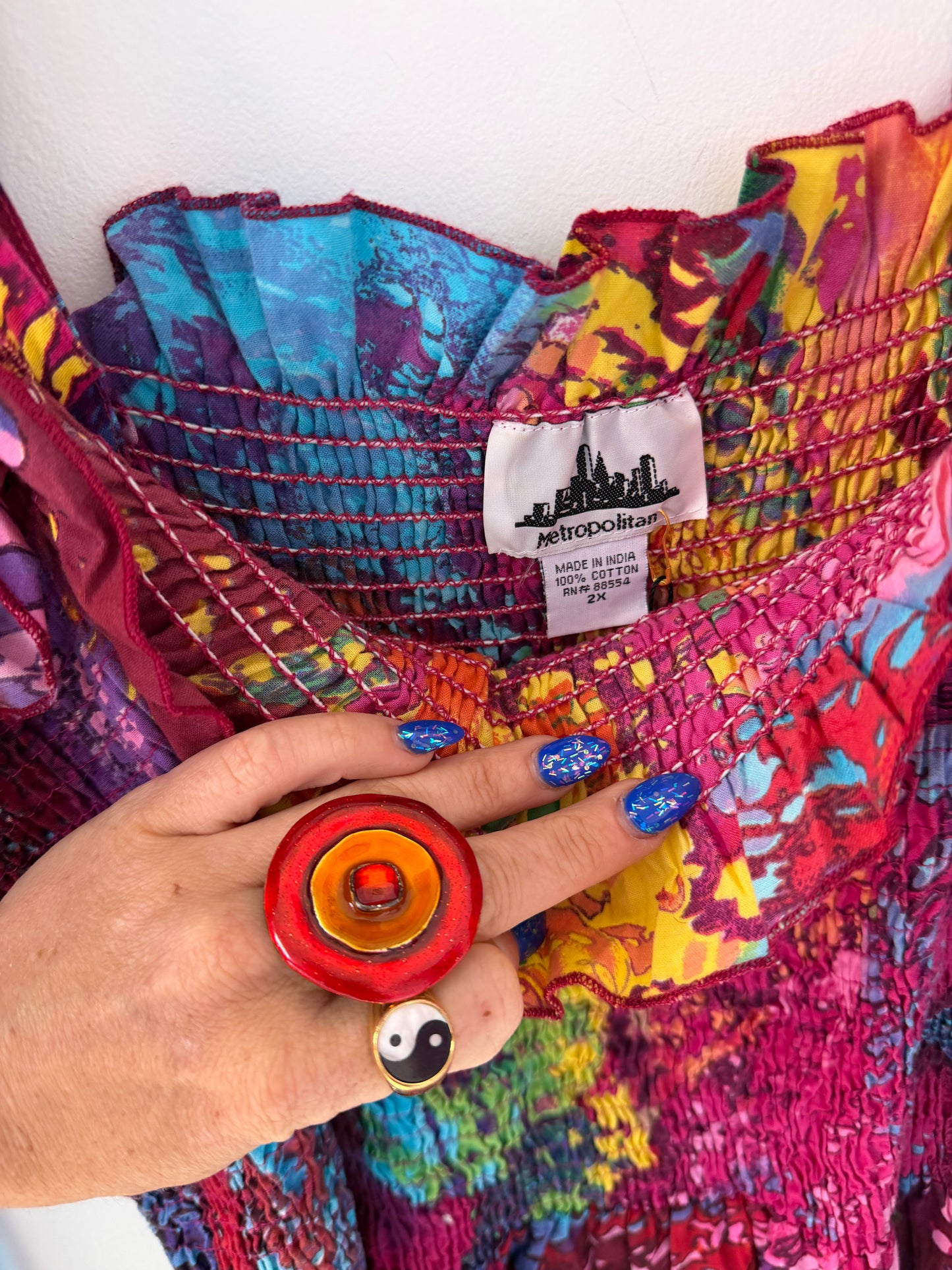 Metropolitan Smocked Batik Sun Dress
