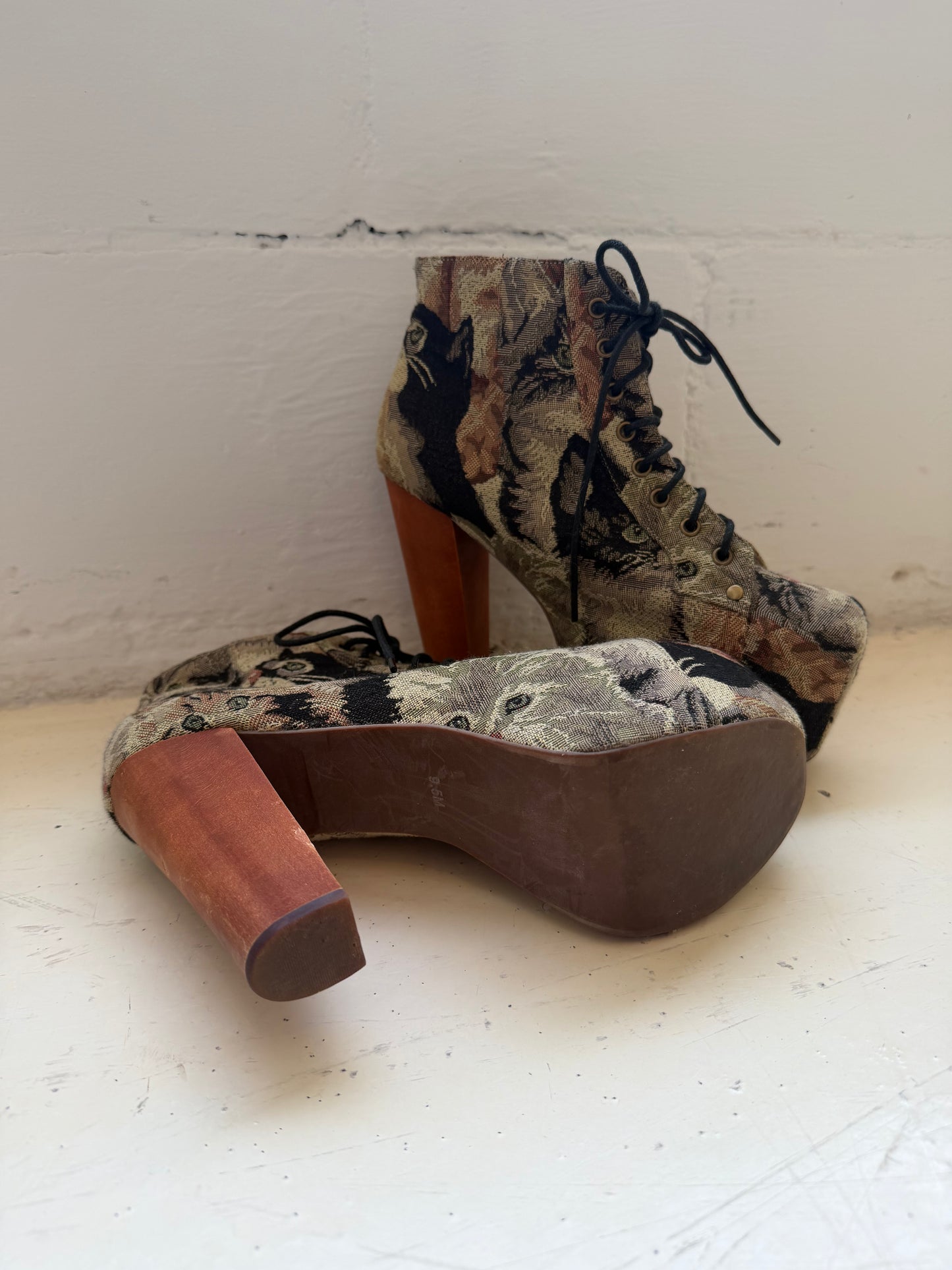 Jeffrey Campbell Cat Tapestry Shoes