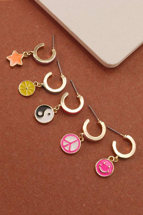 Charm Mini Hoop Earring