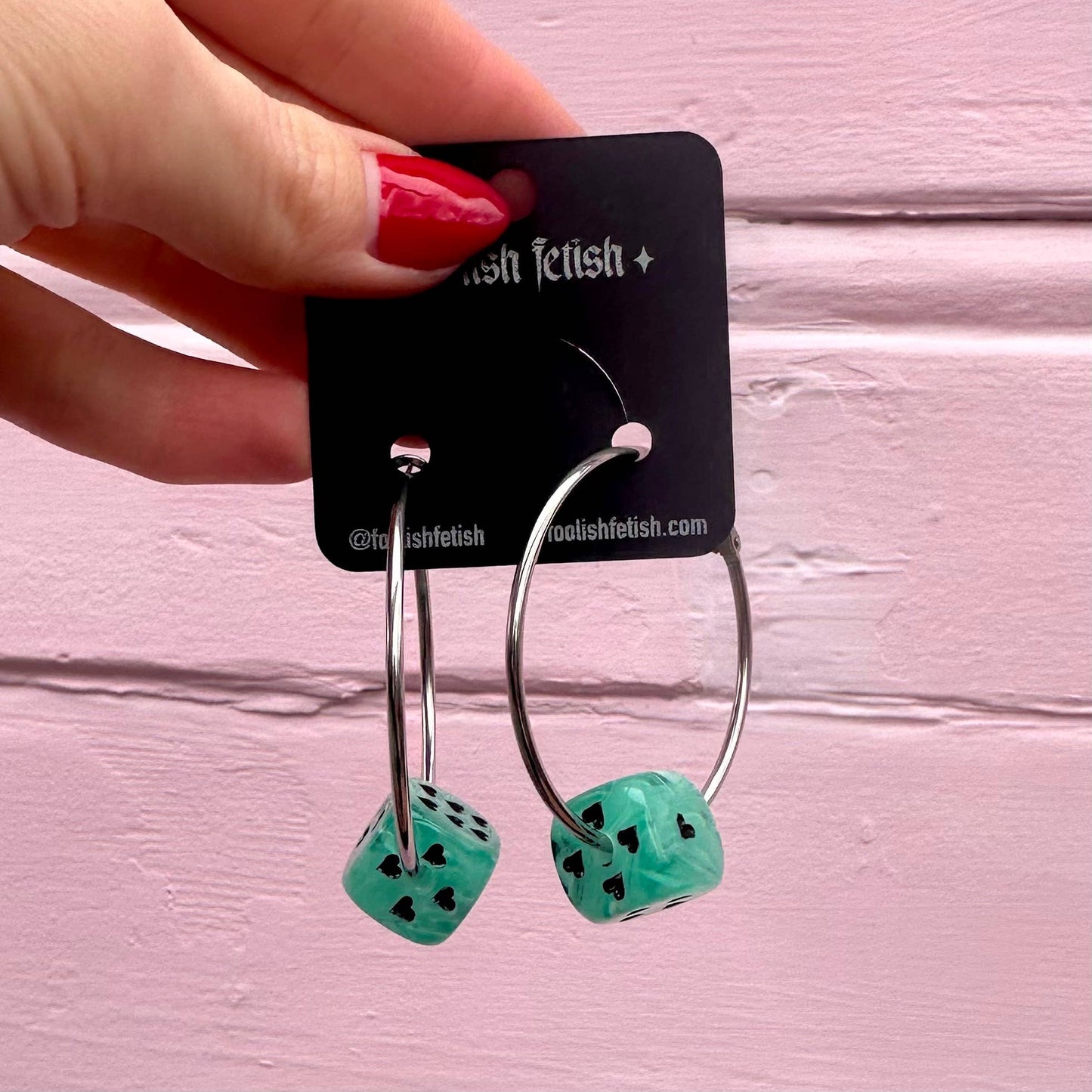 Love's A Gamble Dice Hoops Earrings