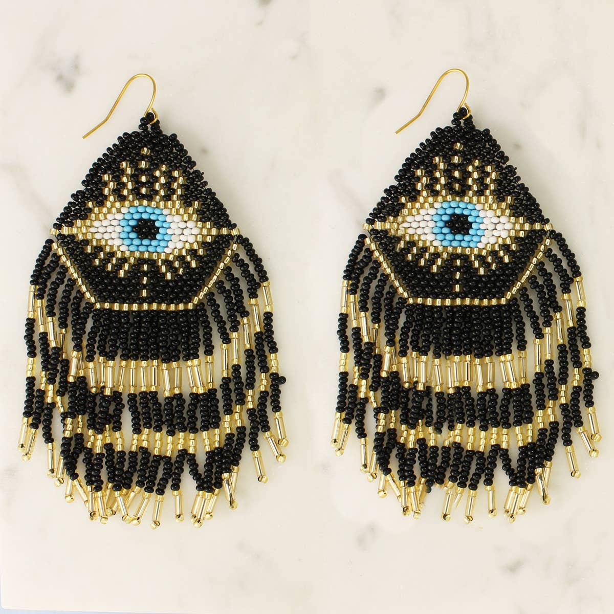 Eye Seed Bead Earrings