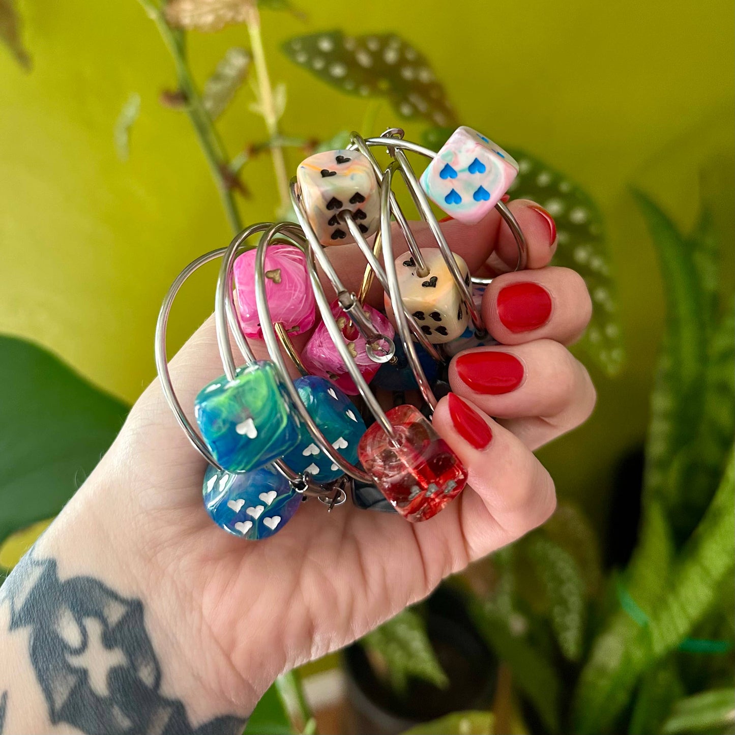 Love's A Gamble Dice Hoops Earrings