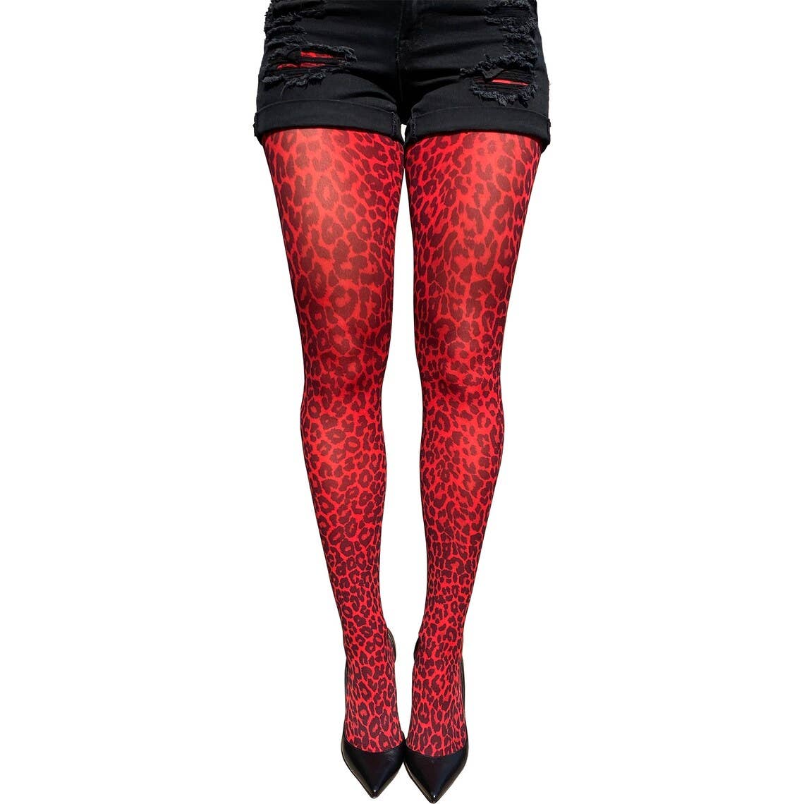 Malka Chic Red Leopard Tights