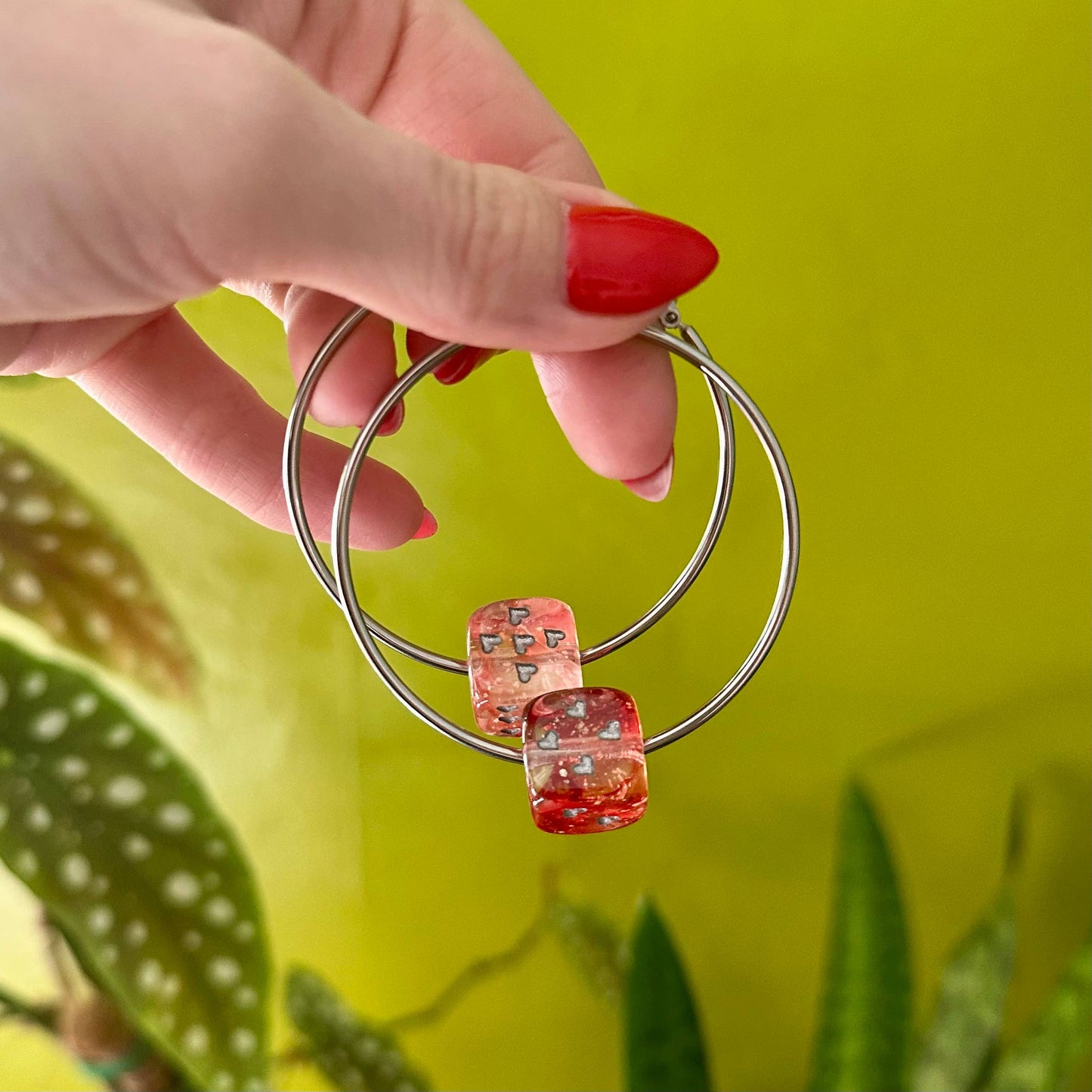 Love's A Gamble Dice Hoops Earrings