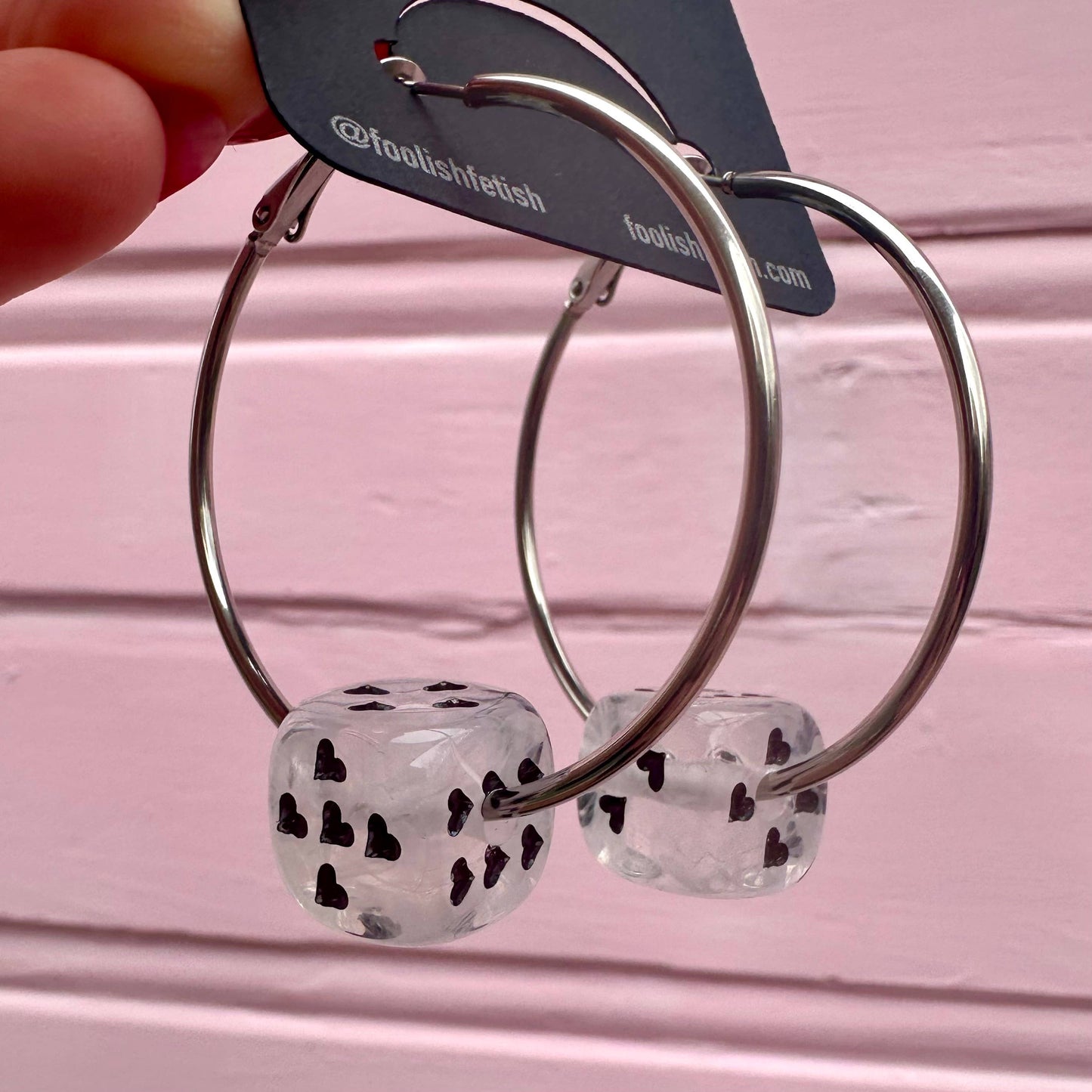 Love's A Gamble Dice Hoops Earrings