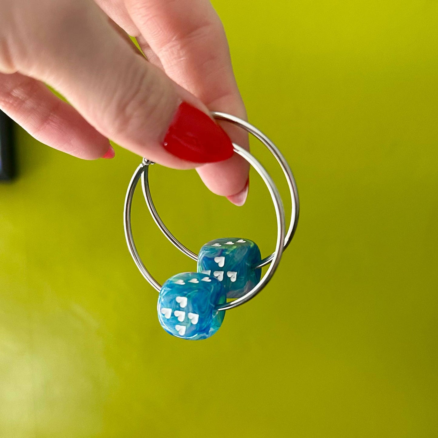 Love's A Gamble Dice Hoops Earrings