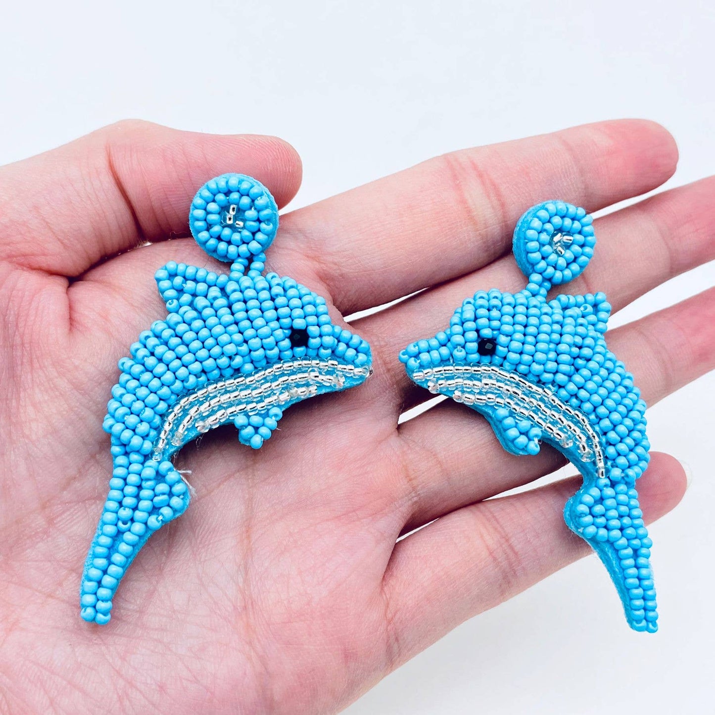 Beaded Dolphin Earrings