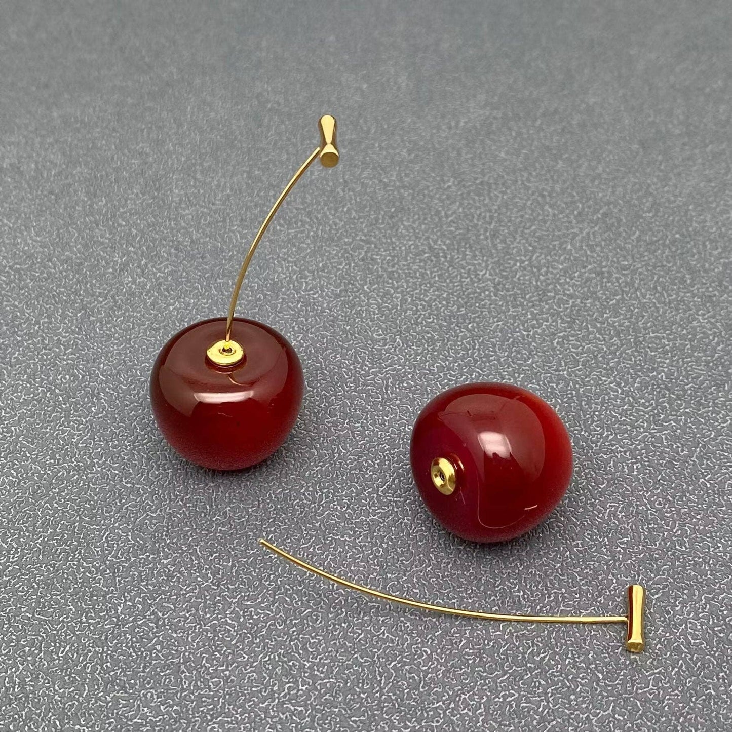 Resin cherry earrings