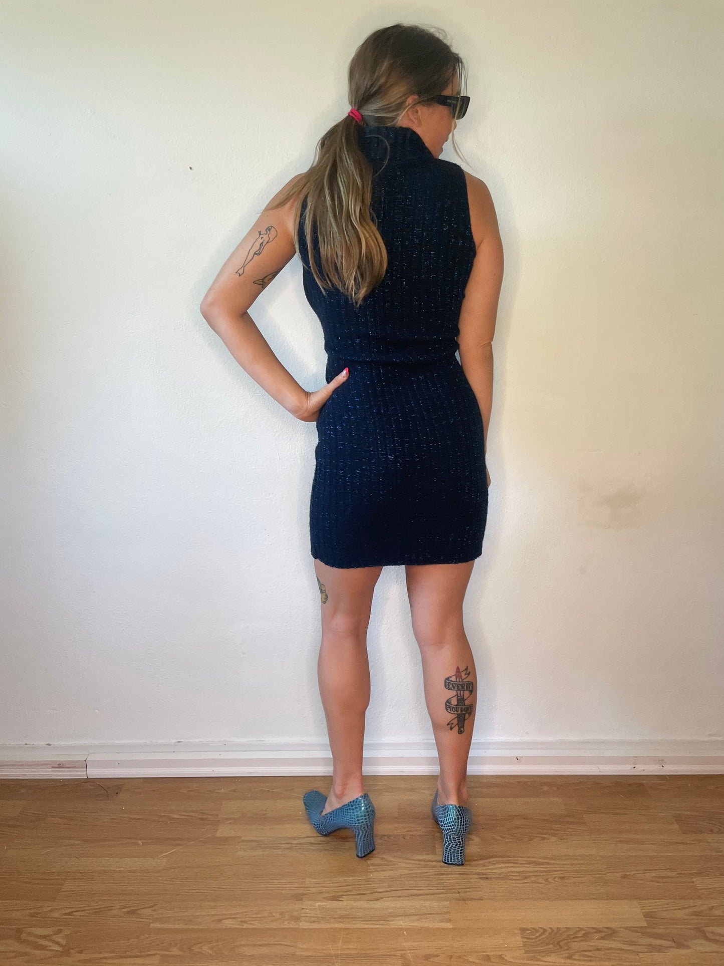 Sapphire Sparkle Sweater Dress