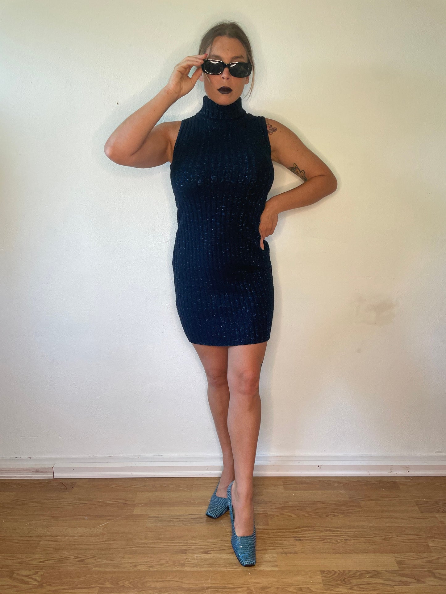 Sapphire Sparkle Sweater Dress