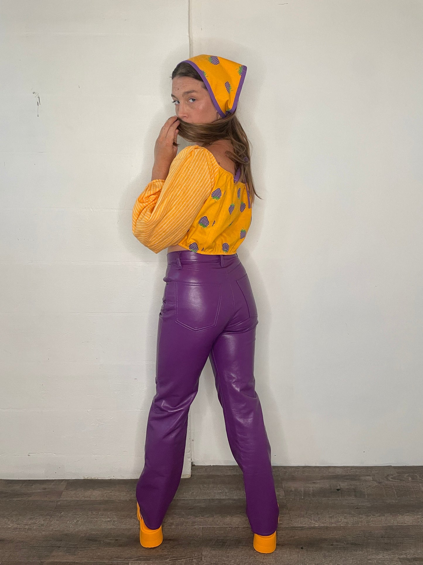 Milk Maid Top in Purple Strawberry Sunshine