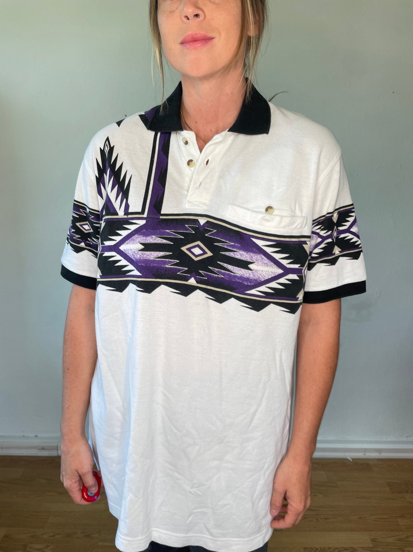 High Noon Purple Native American Motif Polo