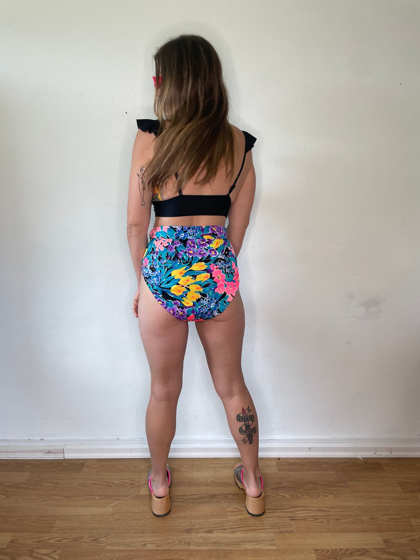 Neon Floral Swim Bottoms