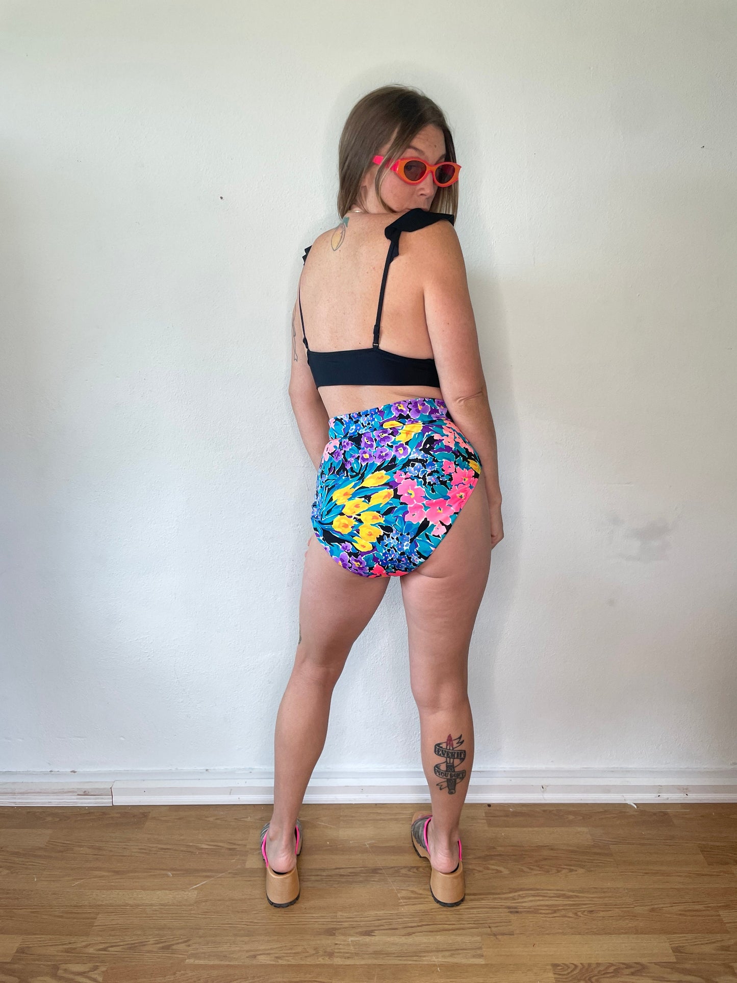 Neon Floral Swim Bottoms