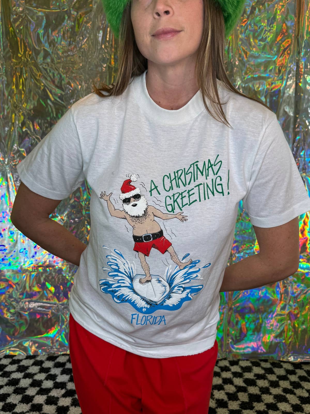 Surfing Santa Florida Christmas T-Shirt