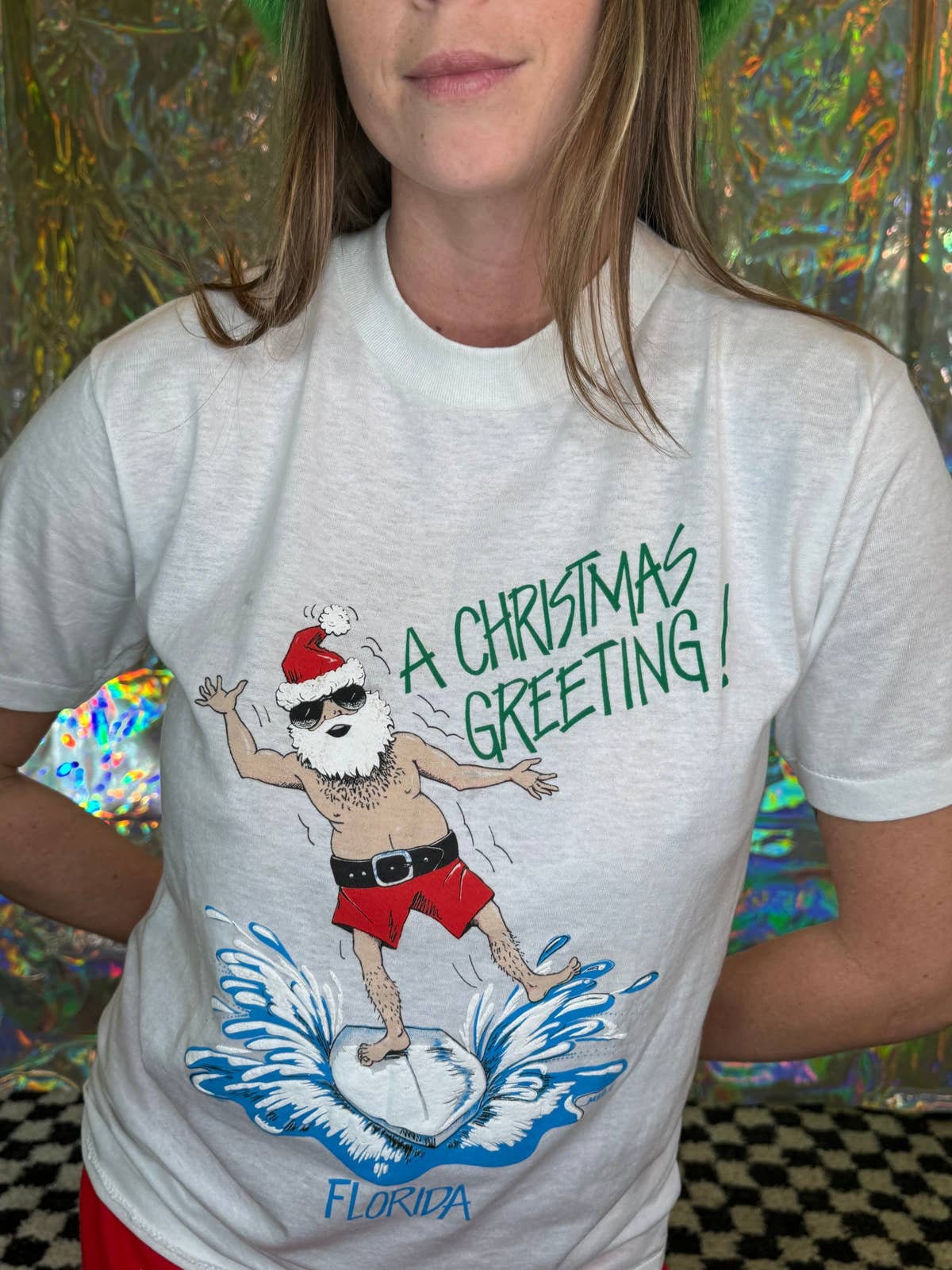 Surfing Santa Florida Christmas T-Shirt